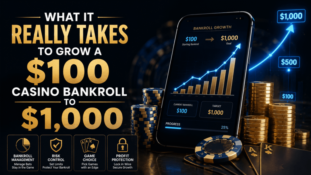 What It Really Takes to Grow a $100 Casino Bankroll to $1,000