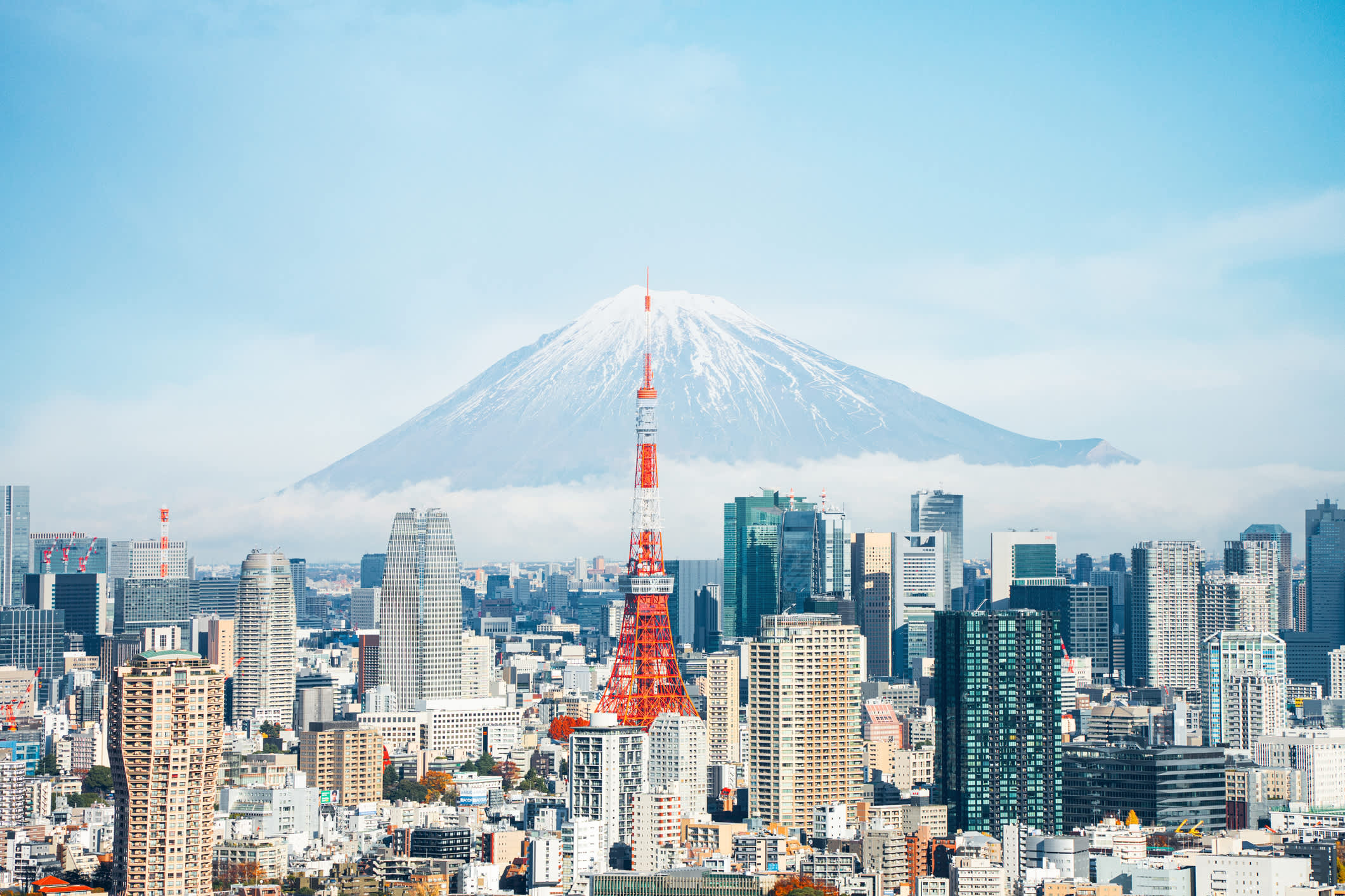 Skyline of Tokyo, Japan.