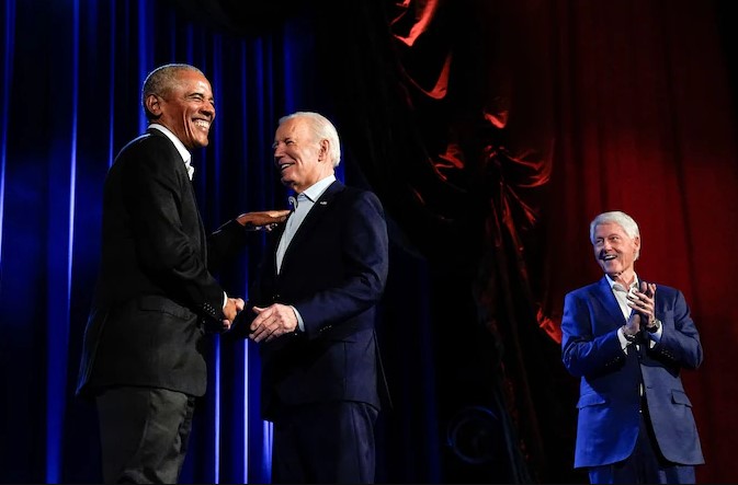 President Joe Biden, Barack Obama, and former President Bill Clinton at Radio City Music Hall