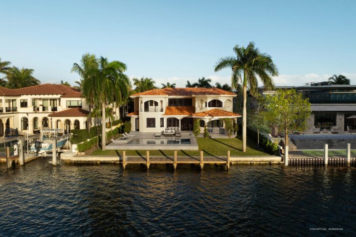 golden beach waterfront mansion