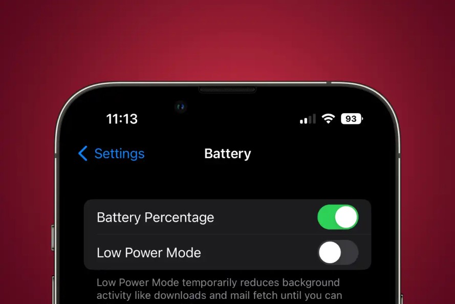 Low power mode of iPhone