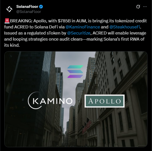 Apollo + Kamino Announcement