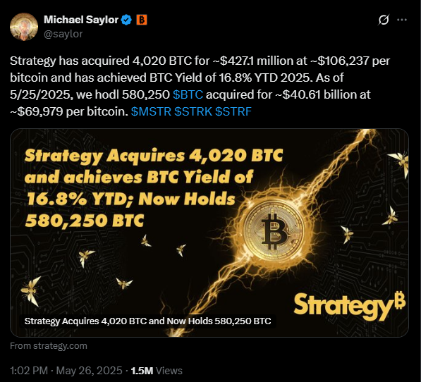 New Bitcoin buy from Strategy