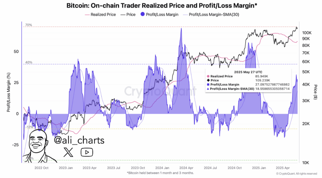 Bitcoin On-chain Trader Realized Price and Profit|Loss Margin